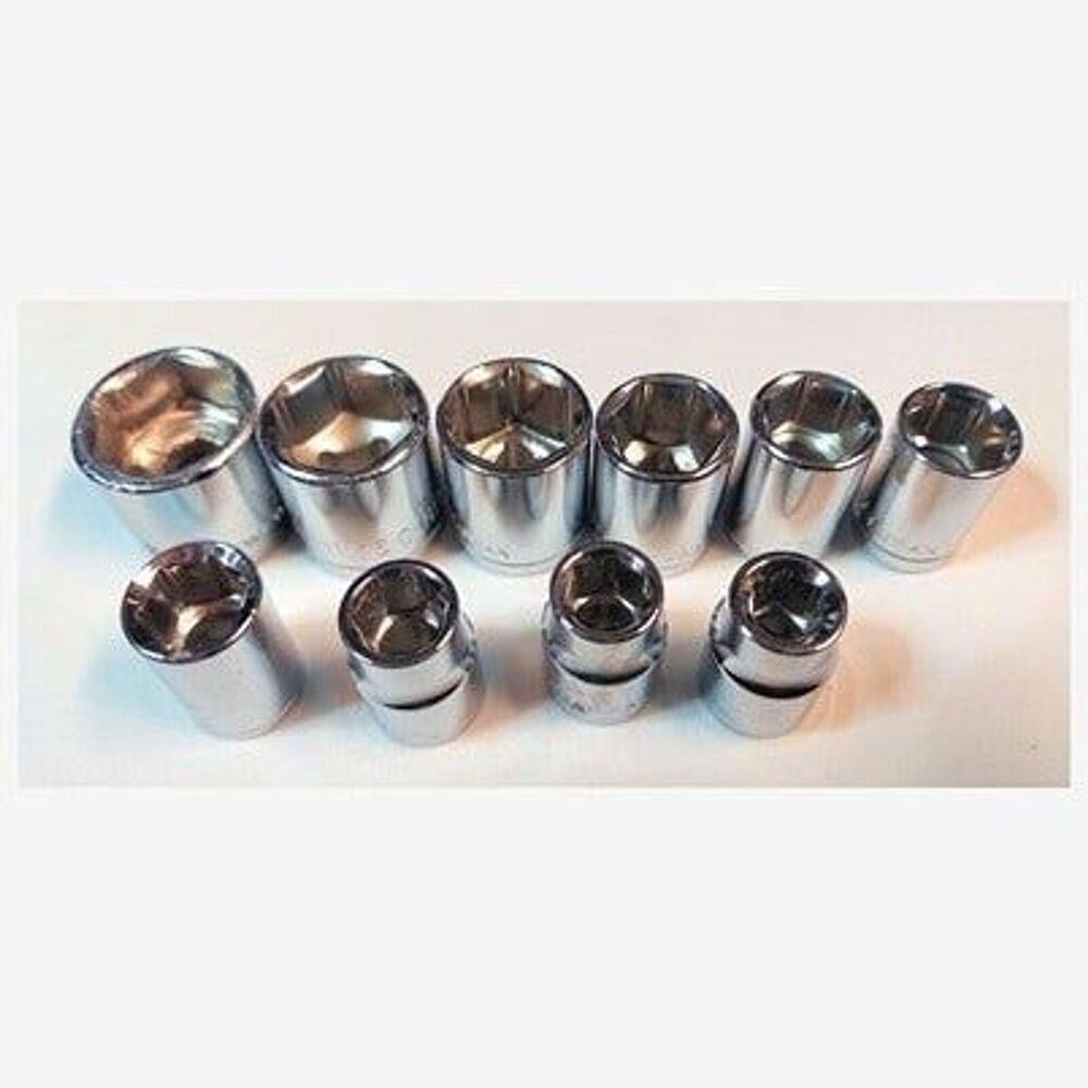 Socket Set 10 Piece SAE 3/8" Drive 6 point Sizes 5/16" to 3/4" Husky, Unbranded